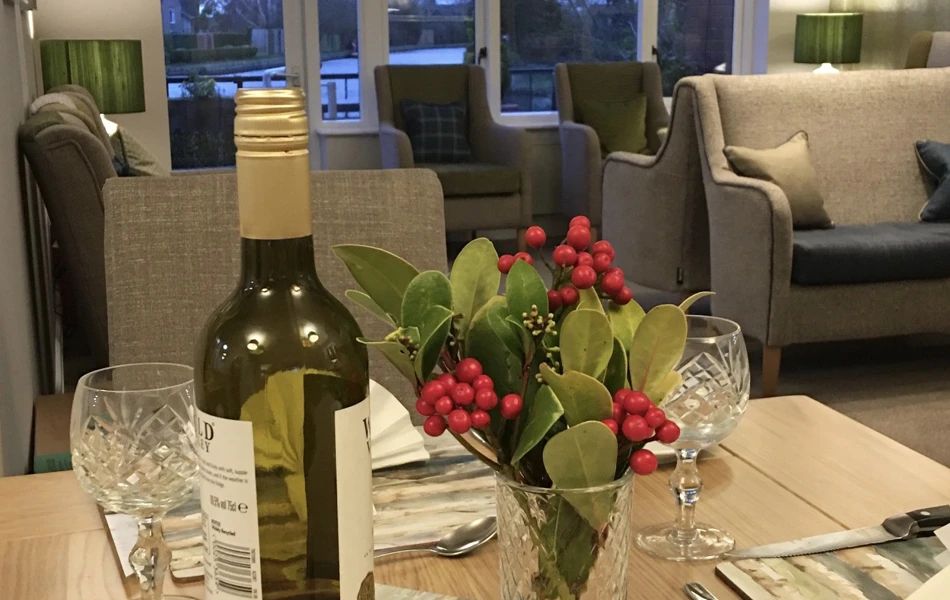 Table set for dinner in Abbeyfield House, Garstang PR3 1PA