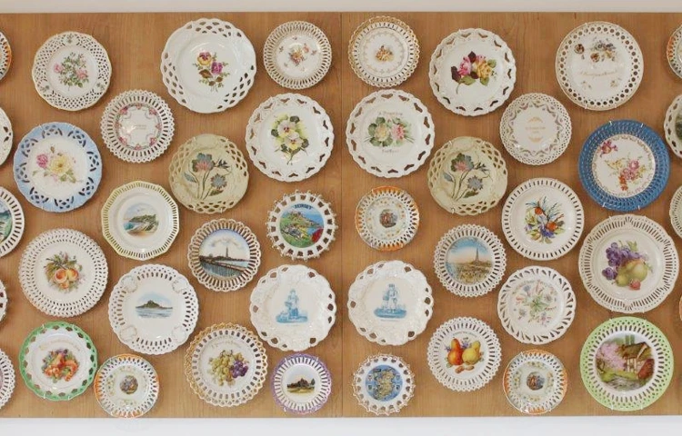 A wall of collectible plates