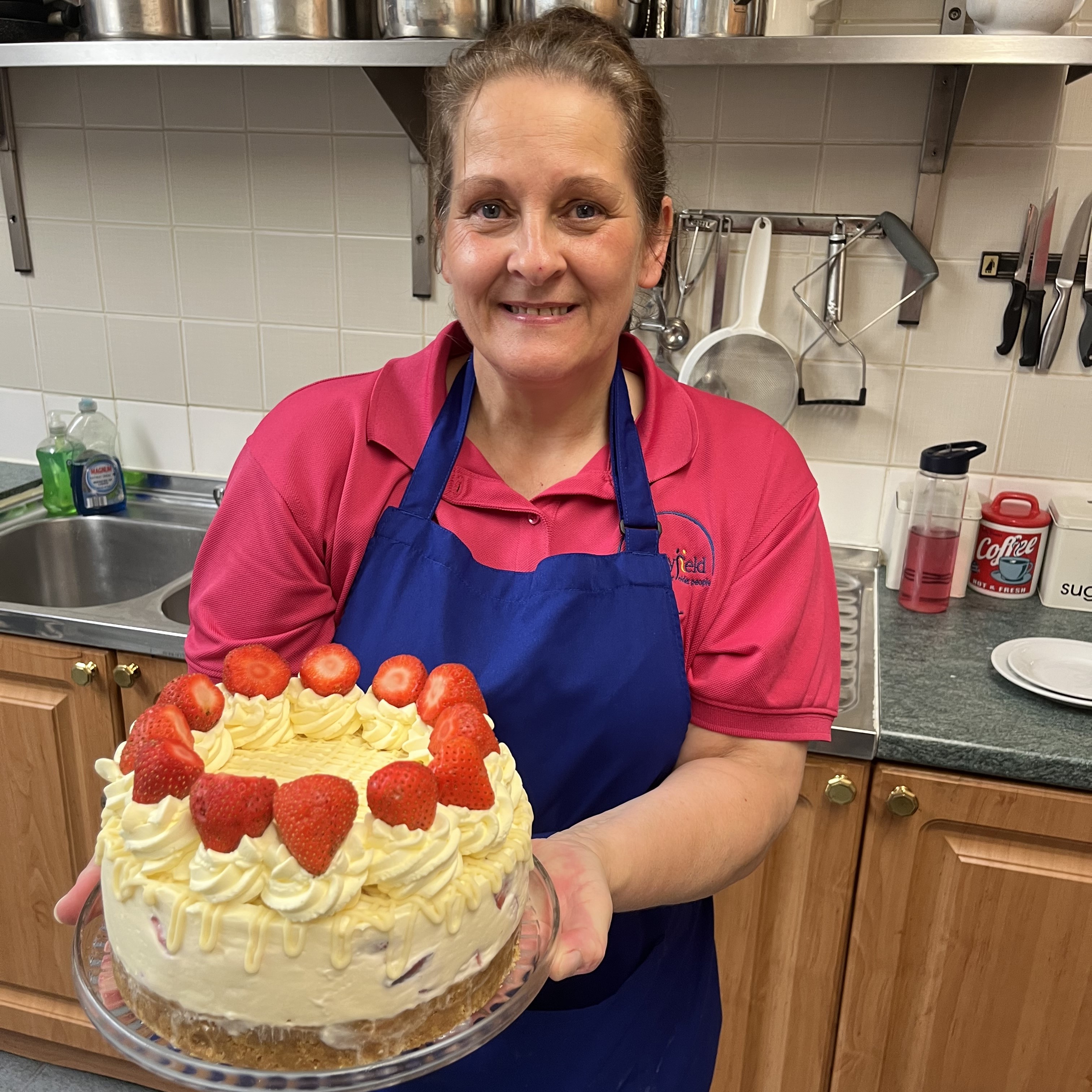 A beautiful cake baked at Sir Charles Starmer House, Darlington DL3 8PD