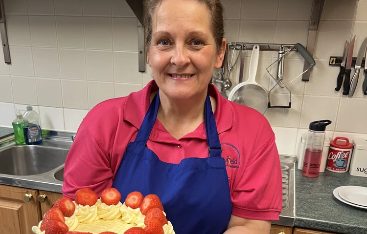 A beautiful cake baked at Sir Charles Starmer House, Darlington DL3 8PD