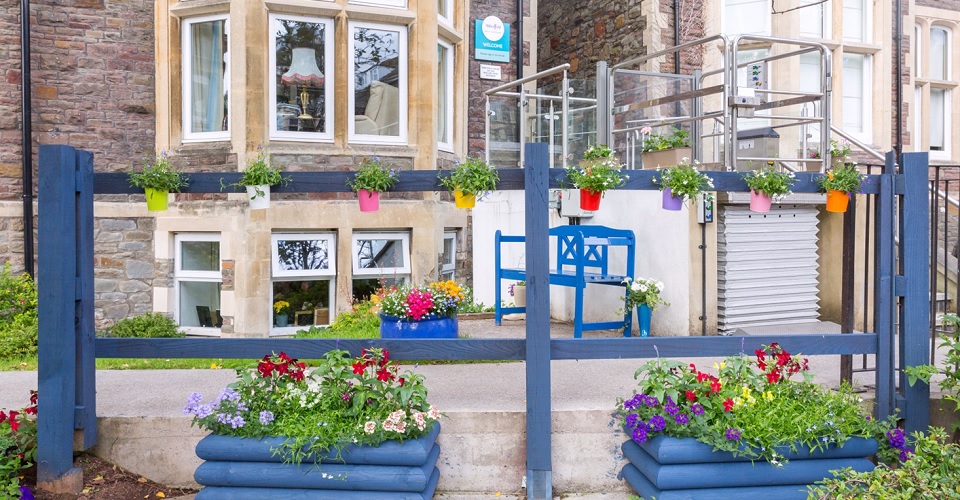 Planters at the front of Abbeyfield House, Bristol BS6 6YR