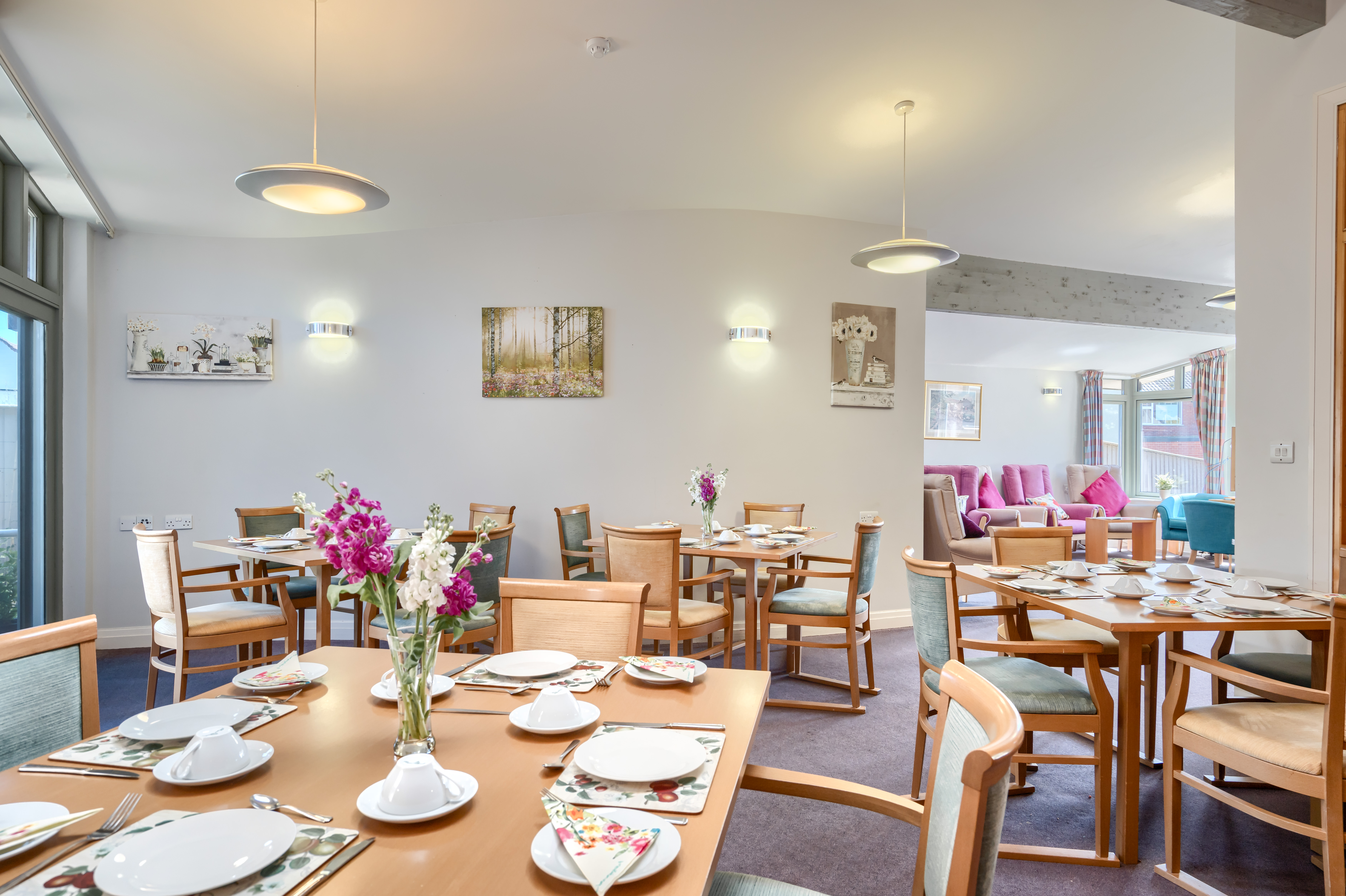 Communal Dining Room Set For Lunch At Carnarvon House