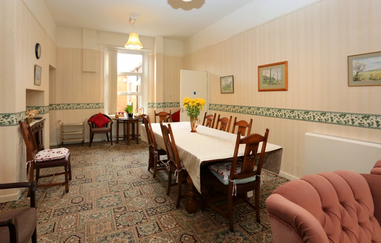 The dining room at Abbeyfield Woodlands, Burnham-on-Sea TA8 2EX