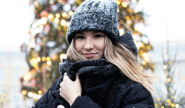 Woman At Christmas Event