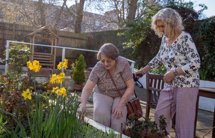 Residents doing some gardening at Abbeyfield House sheltered housing in Tunbridge Wells