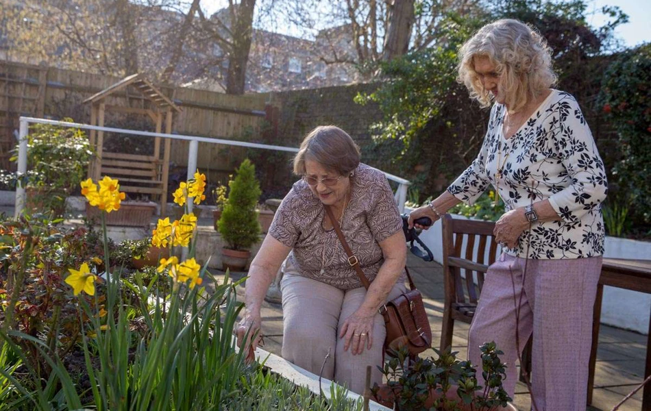 Residents doing some gardening at Abbeyfield House sheltered housing in Tunbridge Wells