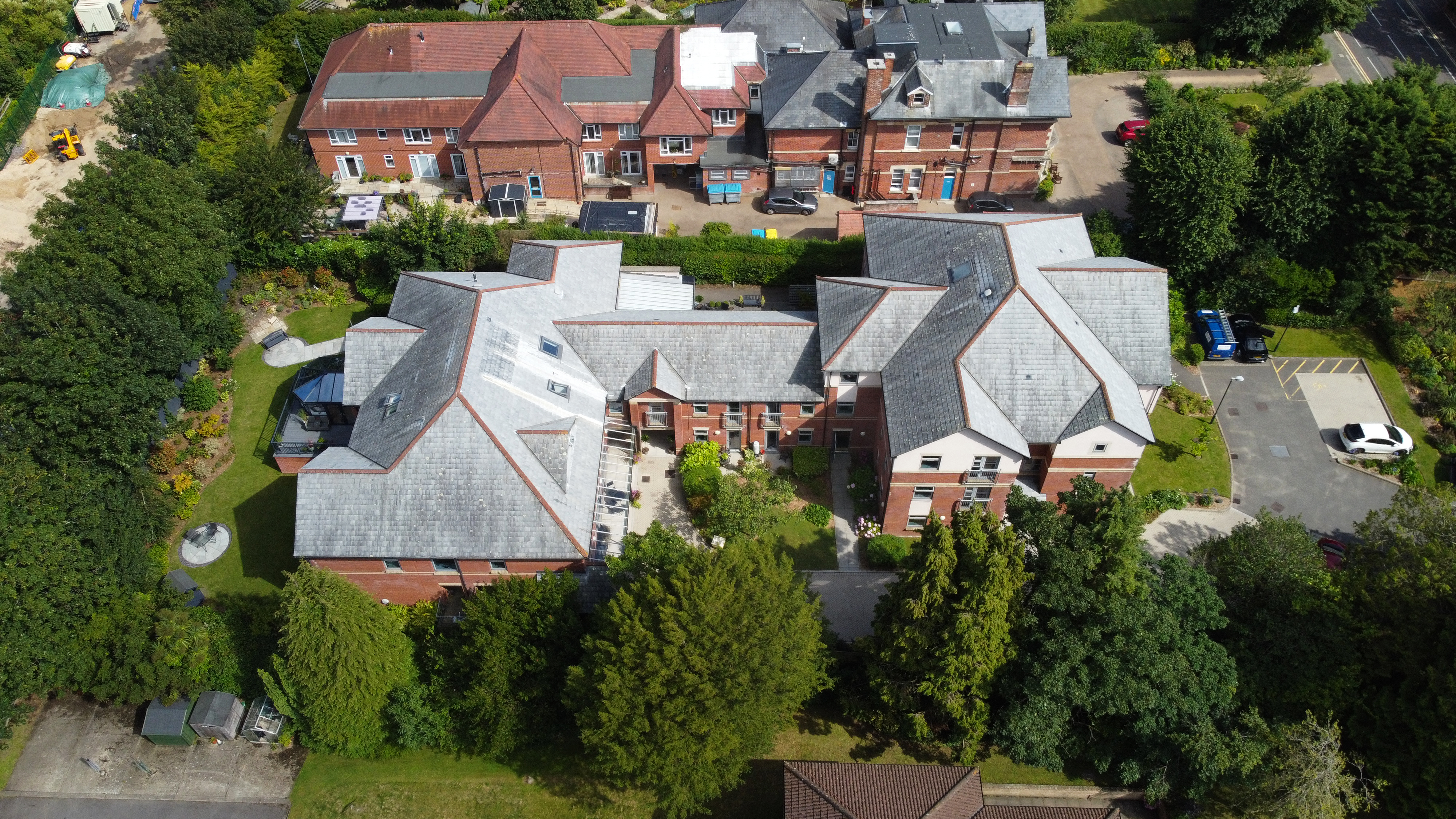 The gardens and car park at the house