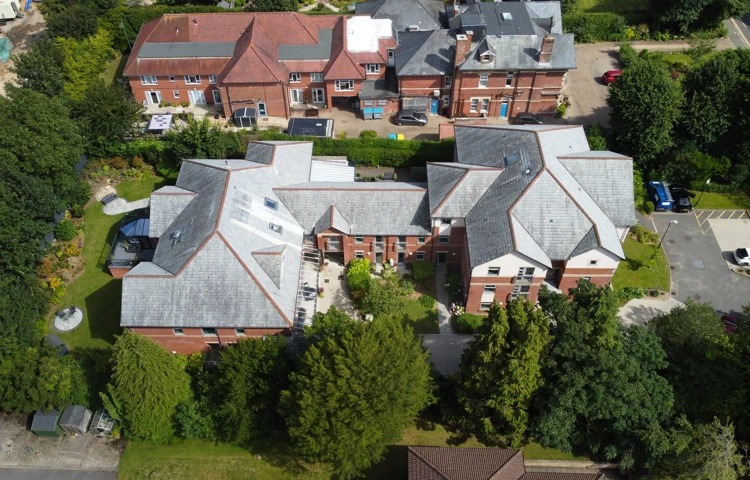 The gardens and car park at the house