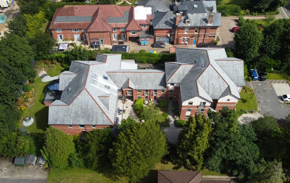 The gardens and car park at the house
