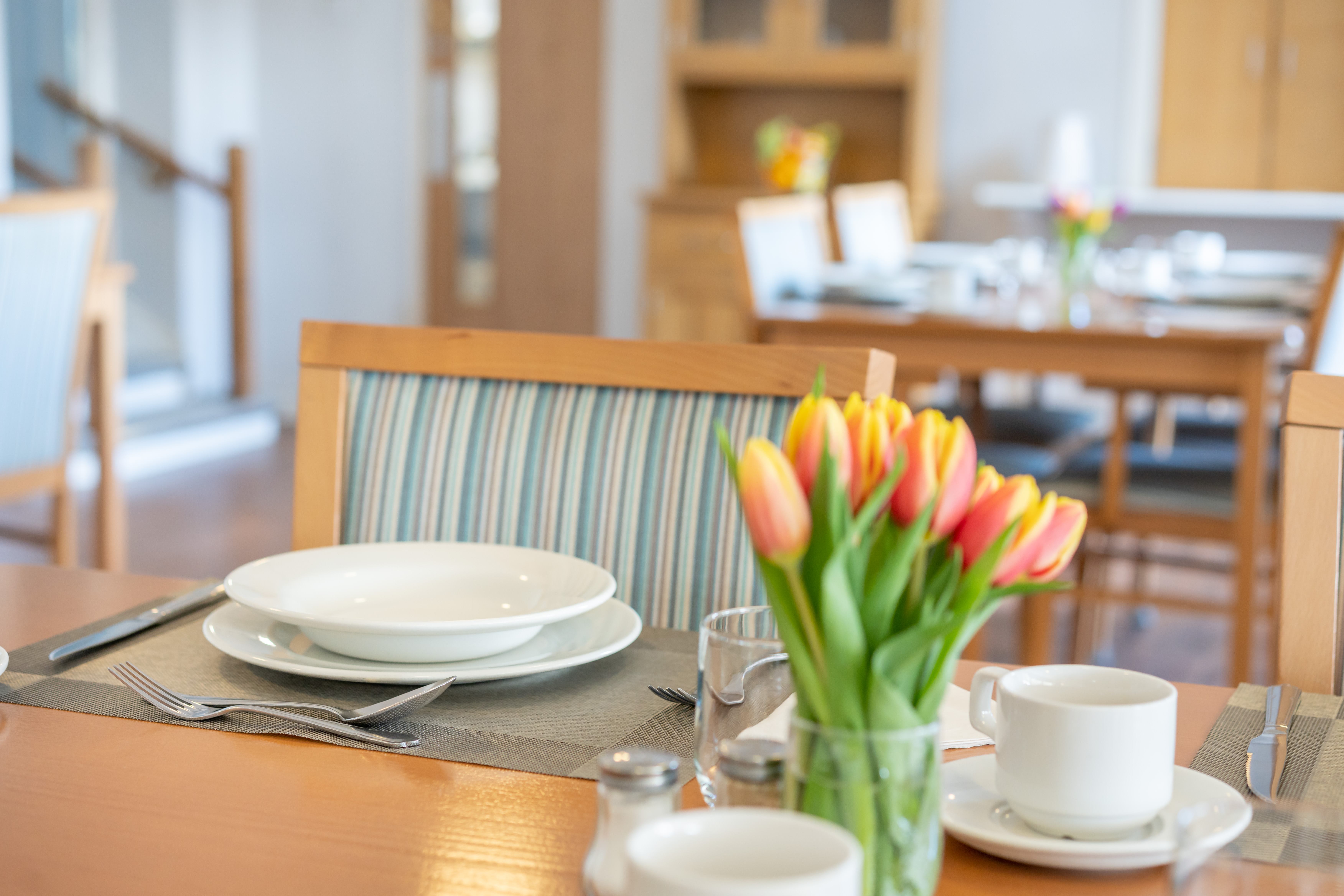 dining-room-set-for-lunch-at Abbeyfield House, Lincoln LN1 3HJ