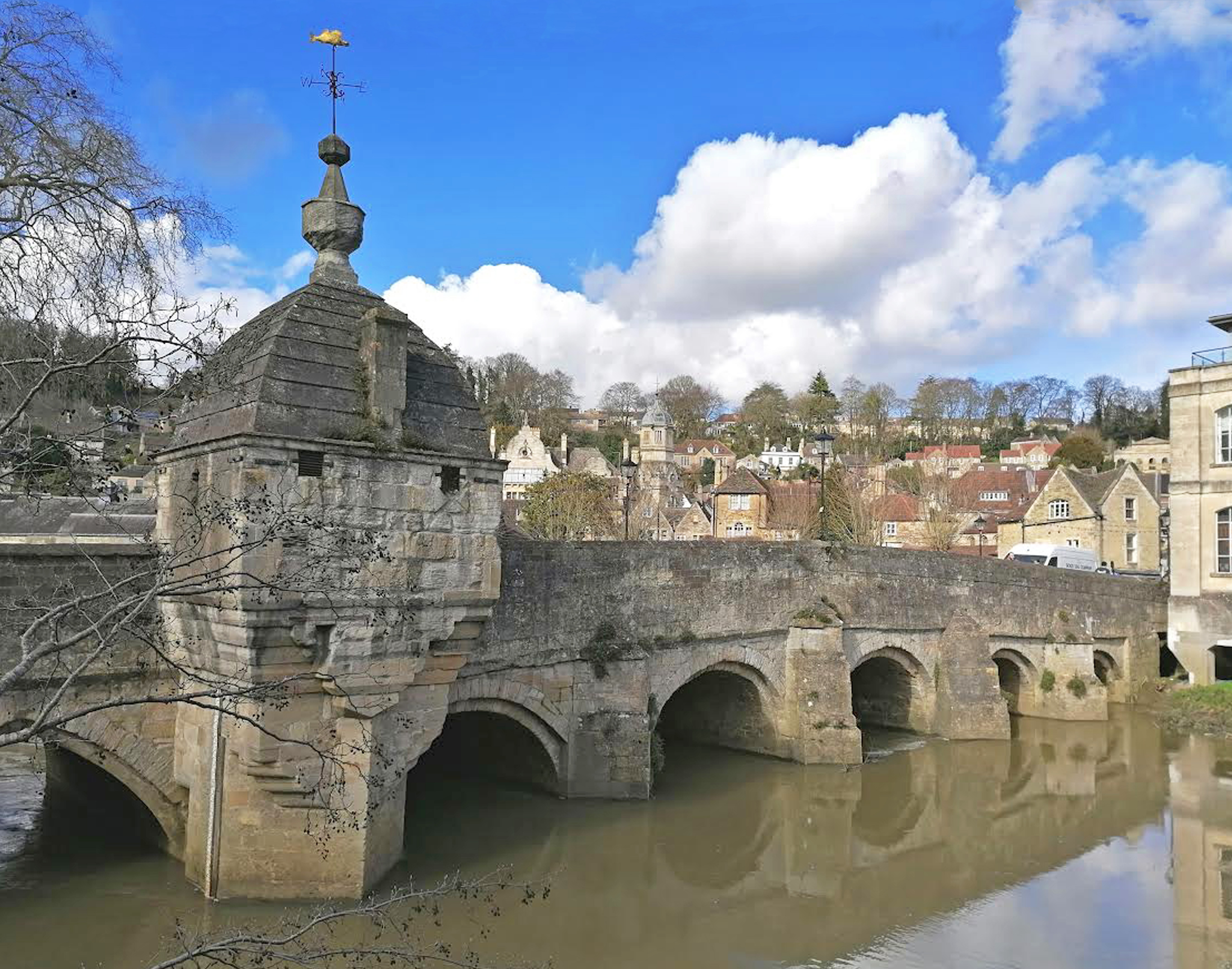 The bridge over the river Avon near Abbeyfield House, Bradford on Avon BA15 1EP