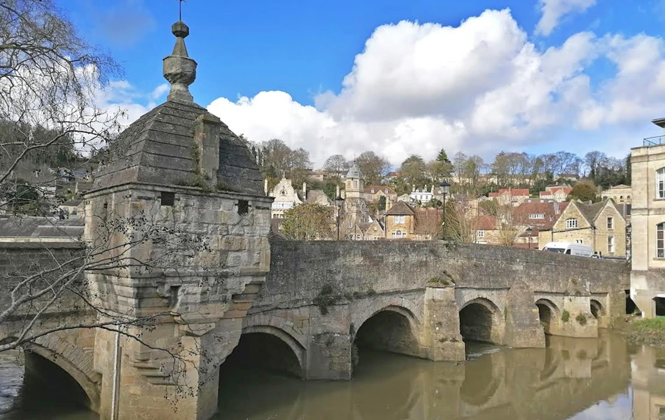 The bridge over the river Avon near Abbeyfield House, Bradford on Avon BA15 1EP