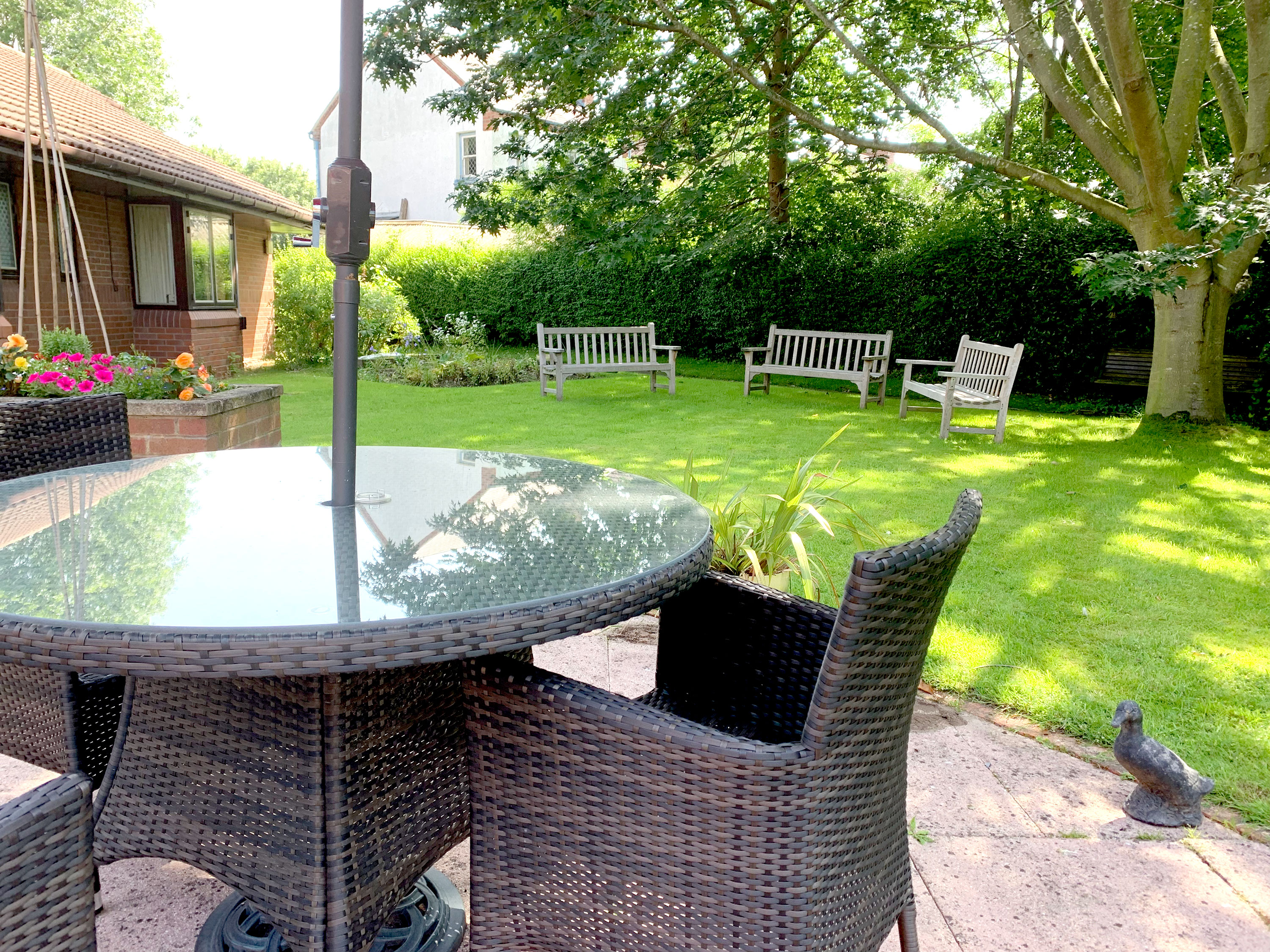 Our garden offers a beautiful outdoor space to enjoy whatever the weather