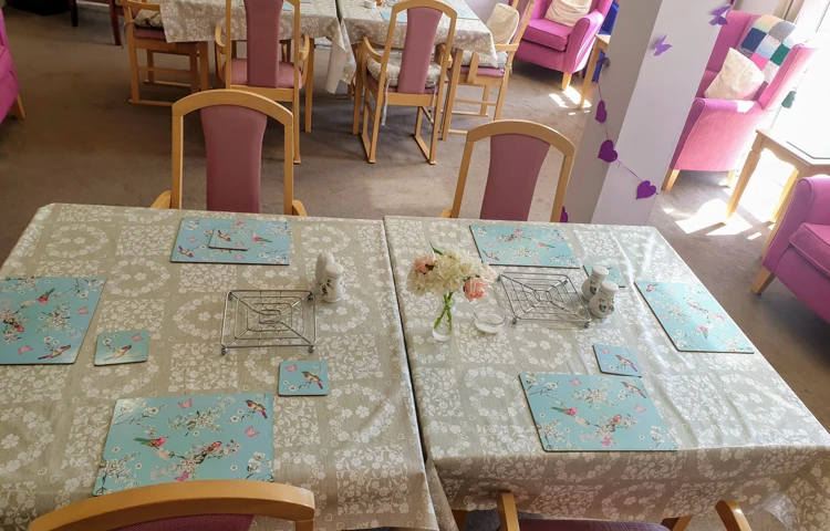 Dining table set for dinner at Millennium House, Barrow in Furness