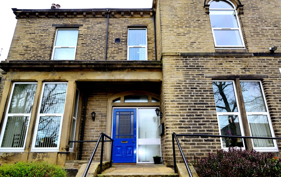 The front entrance to Kirkview, Shipley BD18 3LU