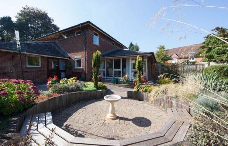 Front garden and entrance at Cunningham House, Pirbright GU24 0JN