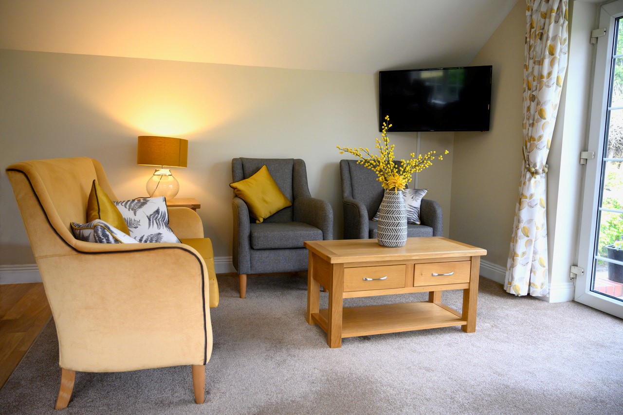 Bright modern lounge area