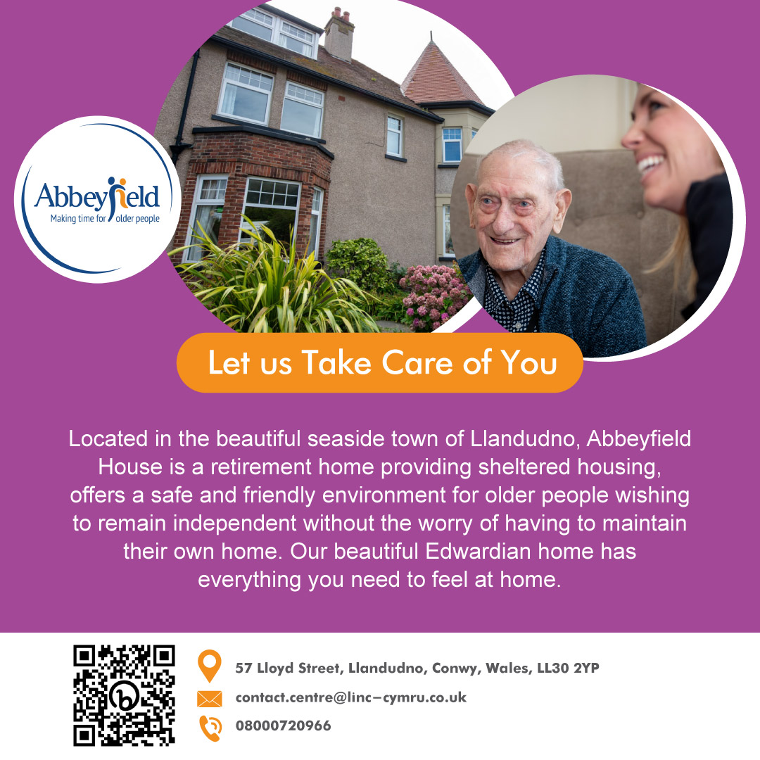 Advert for  Abbeyfield House, Llandudno, LL30 2YP
