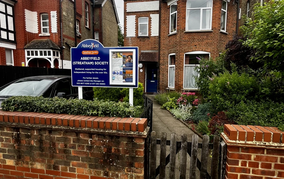 Front of Abbeyfield House, Streatham SW16 6LT