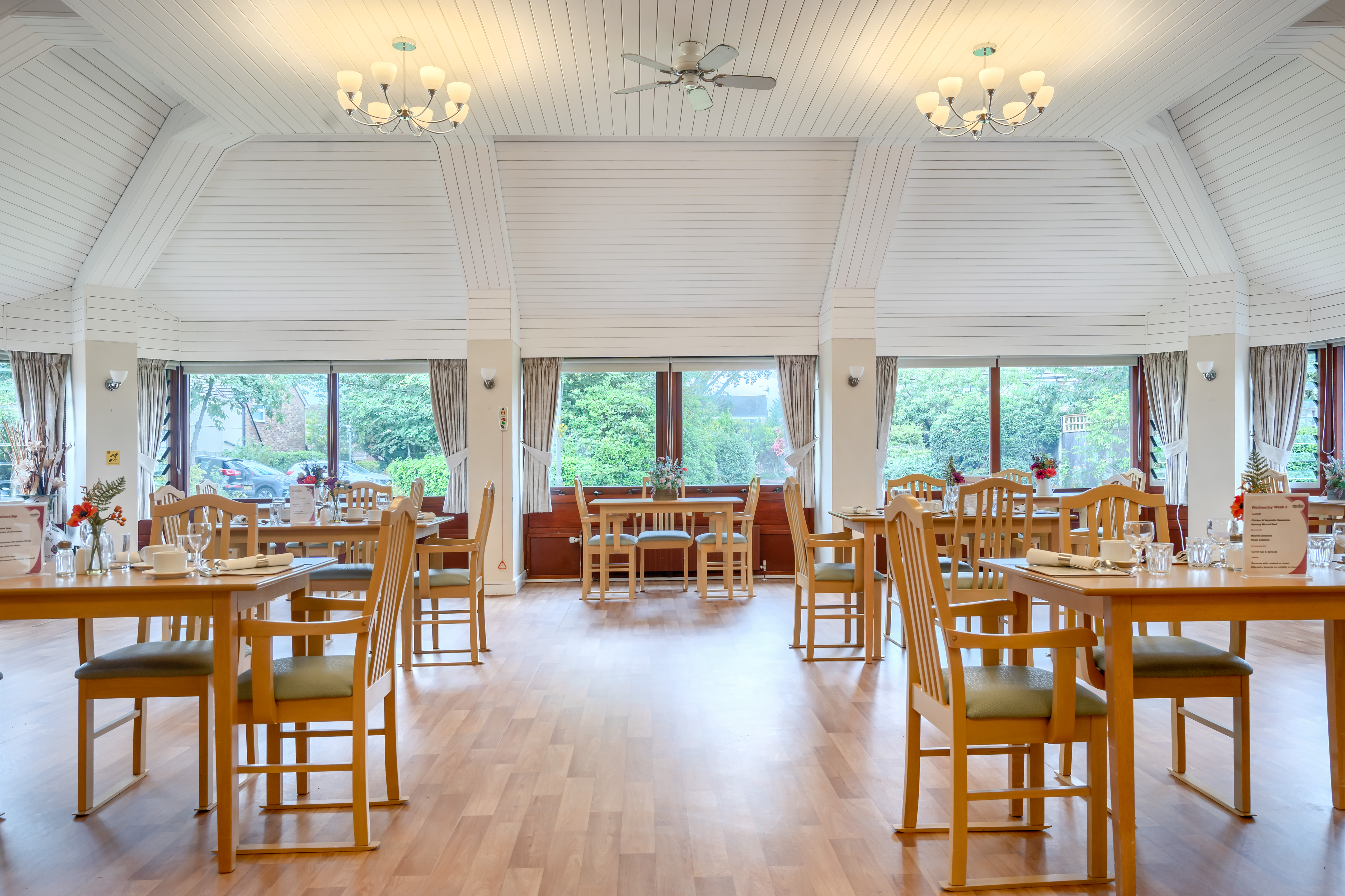 Resident dining room at Halcyon House, Formby