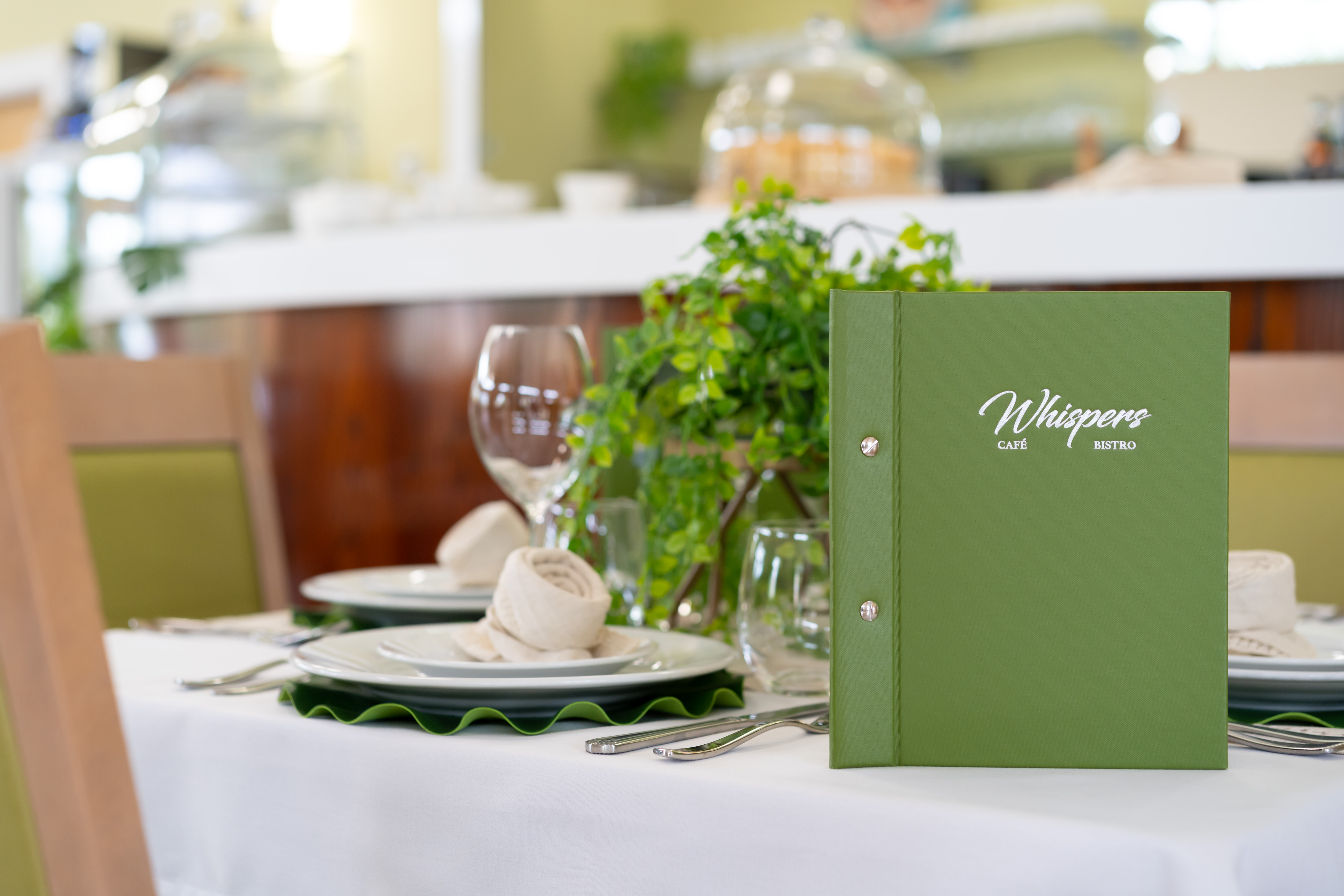 Table top view of restaurant at Girton Green Cambridge