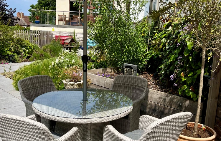 Patio furniture at Lear House, West Kirby CH48 5DT