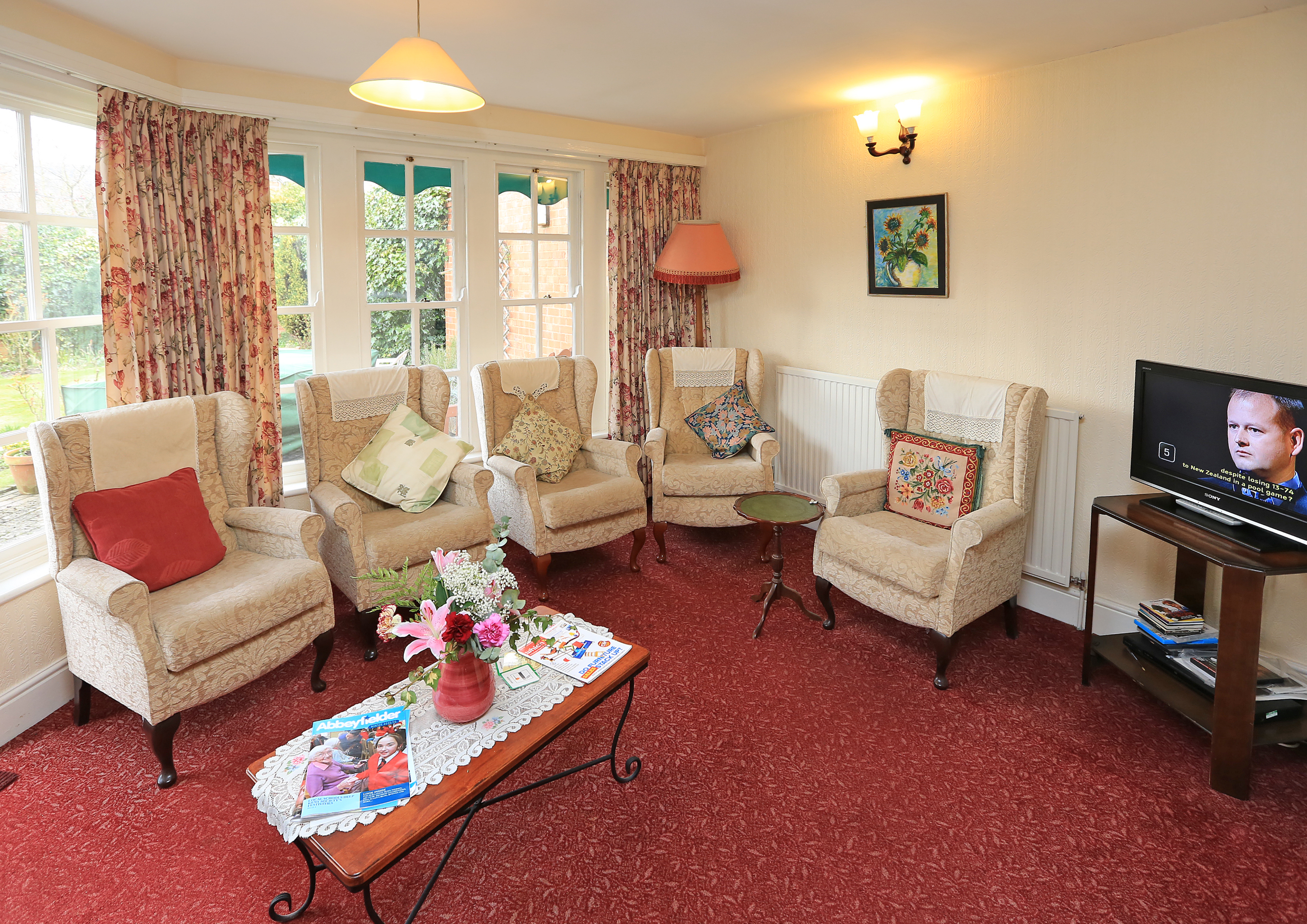 TV lounge at Ainslie House, Hereford HR1 2NB