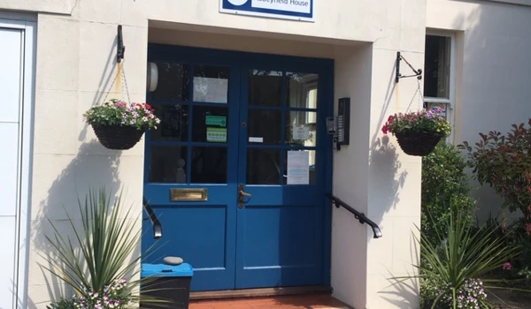 Entrance to Prestbury House, Cheltenham GL52 3DD