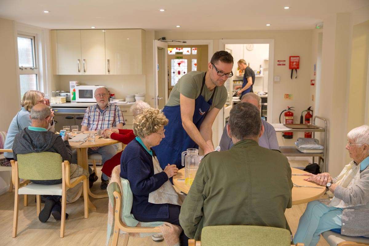 The dining room at Abbeyfield House, Hove BN3 4GB