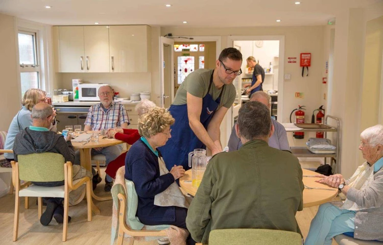 The dining room at Abbeyfield House, Hove BN3 4GB