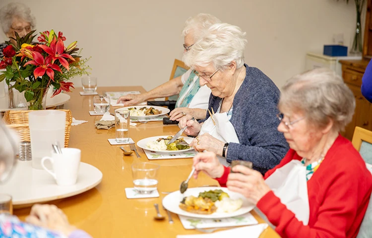 residents-eating-meal-together at Sibleys Orchard, Hemel Hempstead HP3 8LJ