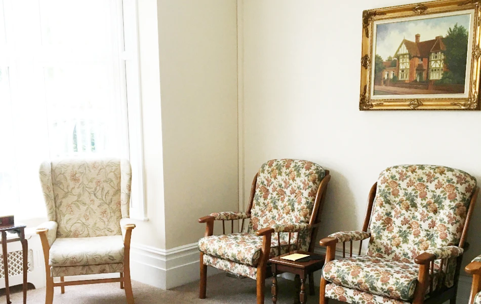 Seating area at Rider House, Loughton IG10 4LT