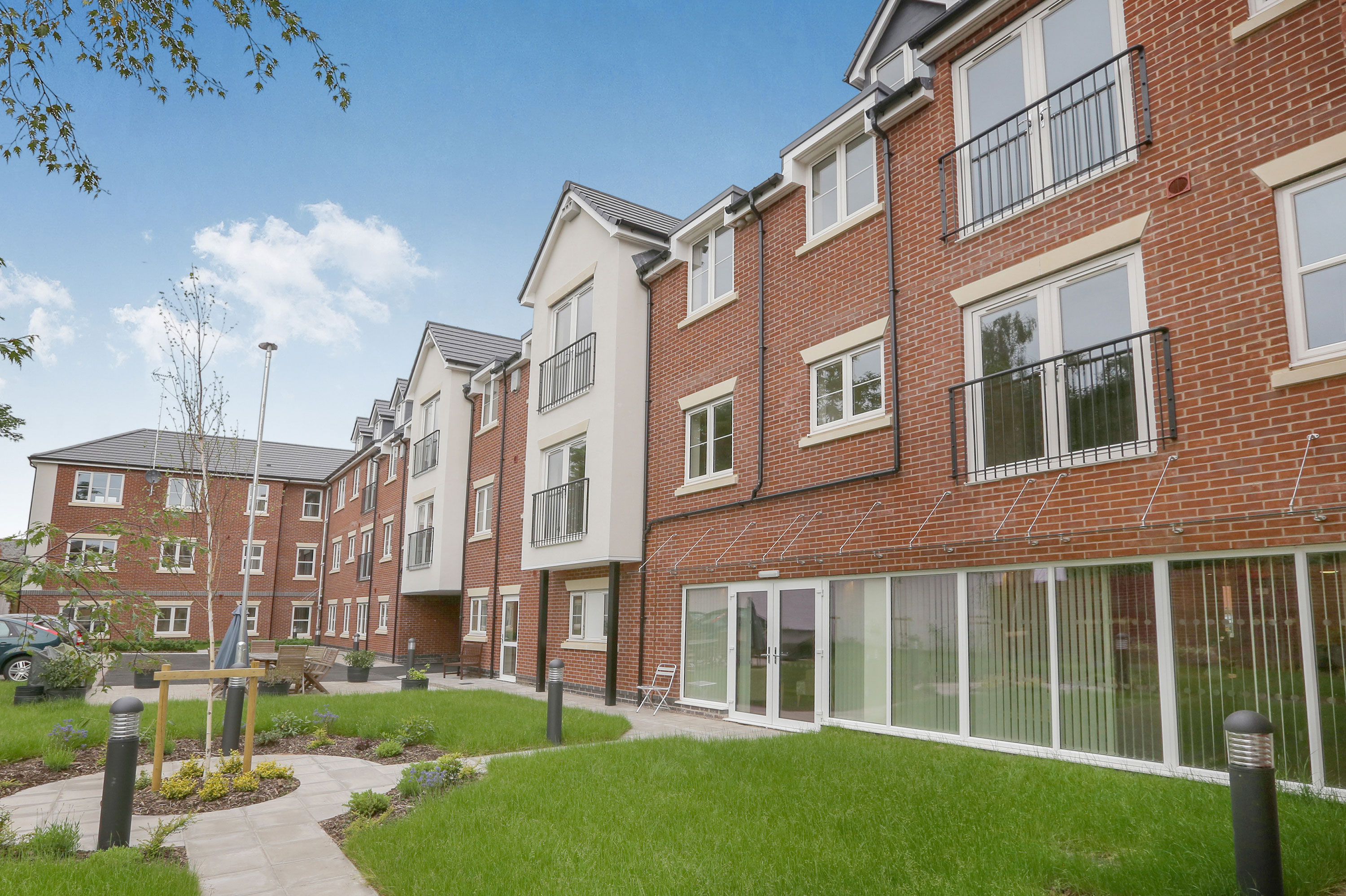 Communal gardens at the rear of Whiston Court