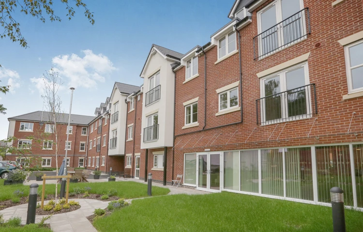 Communal gardens at the rear of Whiston Court