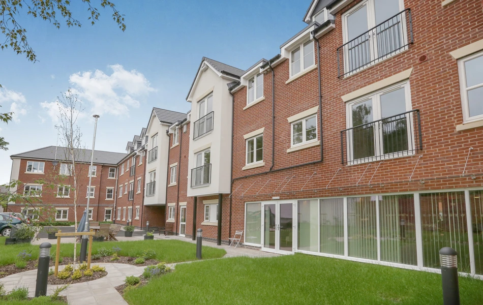 Communal gardens at the rear of Whiston Court