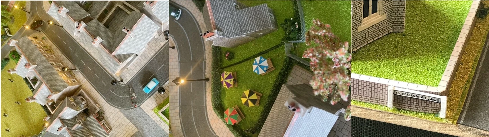 Close up details of Bernard's model village