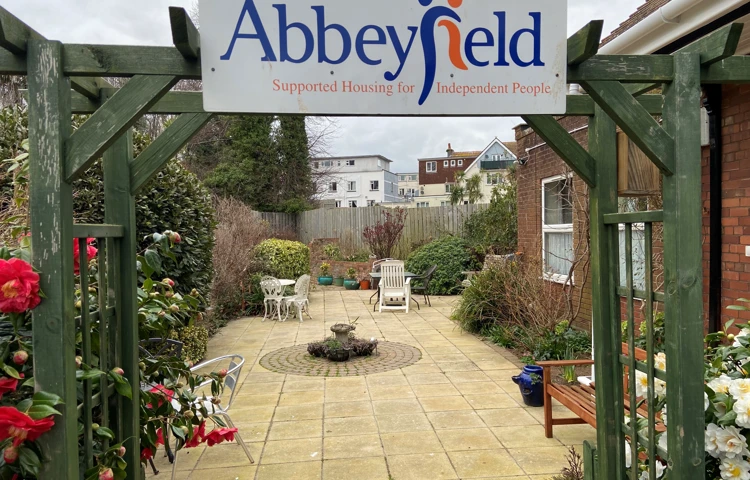 Patio area at Abbeyfield Park House, Paignton TQ4 6AX