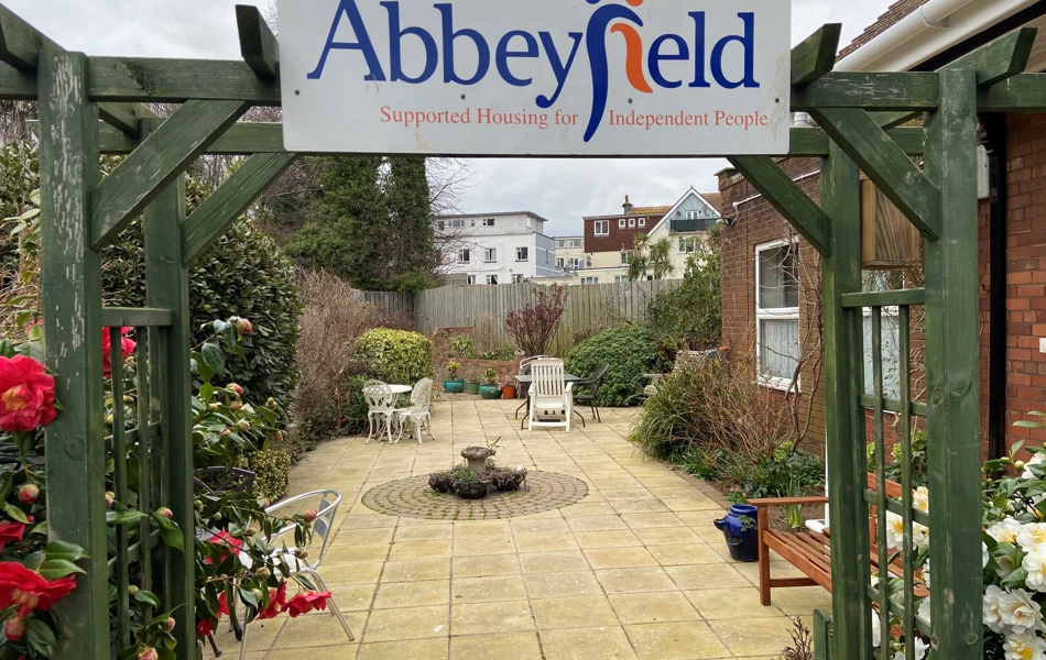 Patio area at Abbeyfield Park House, Paignton TQ4 6AX