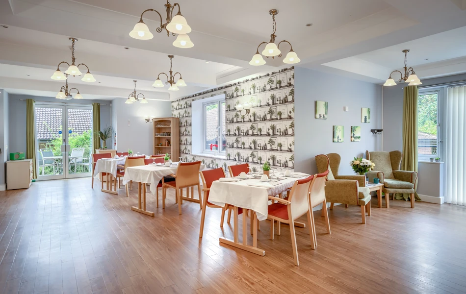 Our spacious and inviting dining room at Sandwood Care Home in Nottingham is the perfect setting for socialising and enjoying good food.jpg