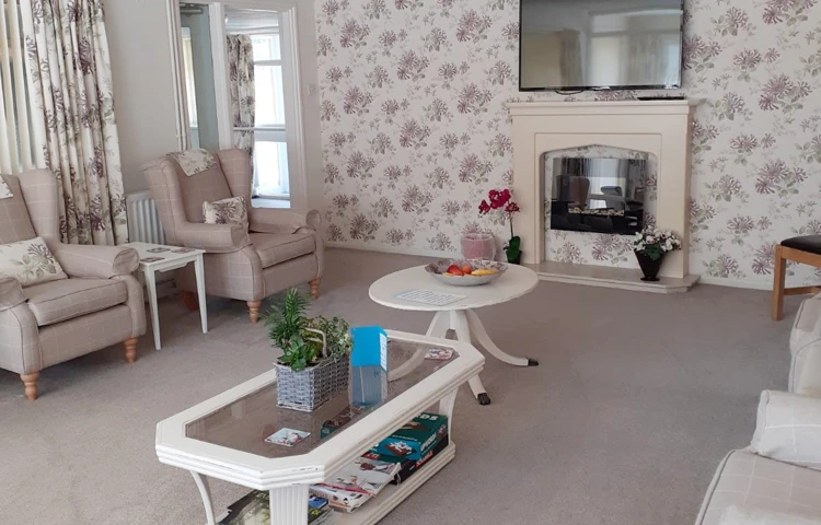 Living room with chair and TV at Tamar House