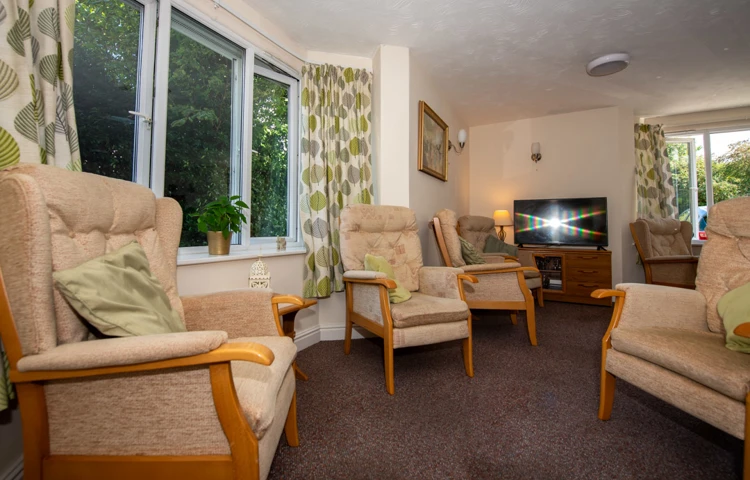TV lounge at Abbeyfield House, Flint CH6 5AS