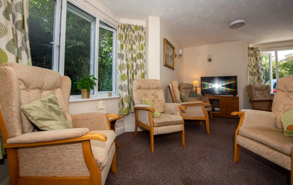 TV lounge at Abbeyfield House, Flint CH6 5AS