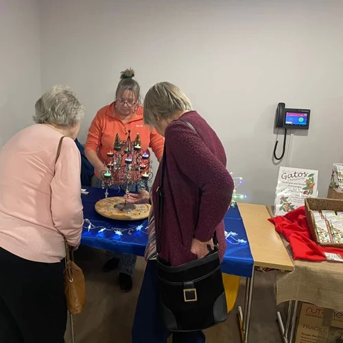 Craft stall with 3 women