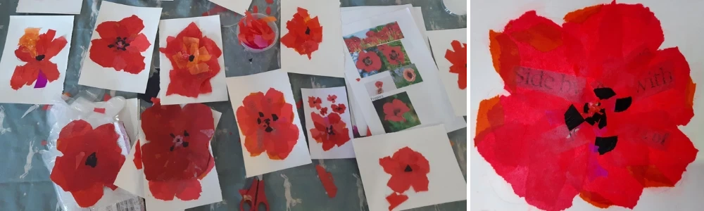 Collage of poppy artwork