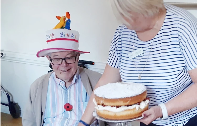 Resident Celebrating Birthday At Harleston House