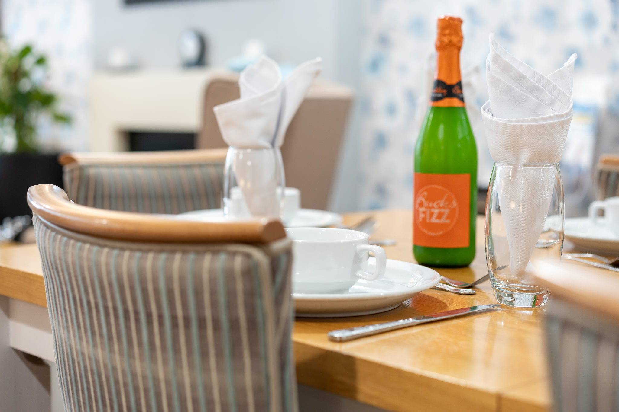 Our dining table set for dinner