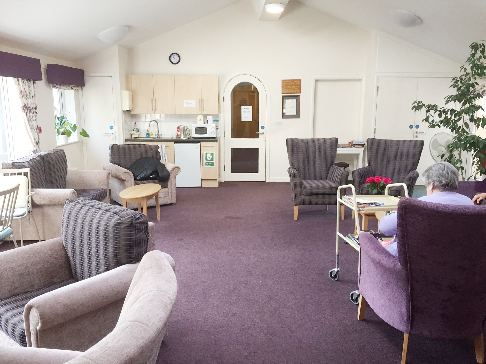 Modern, spacious communal lounge with kitchenette where residents can socialise and catch up with friends and family