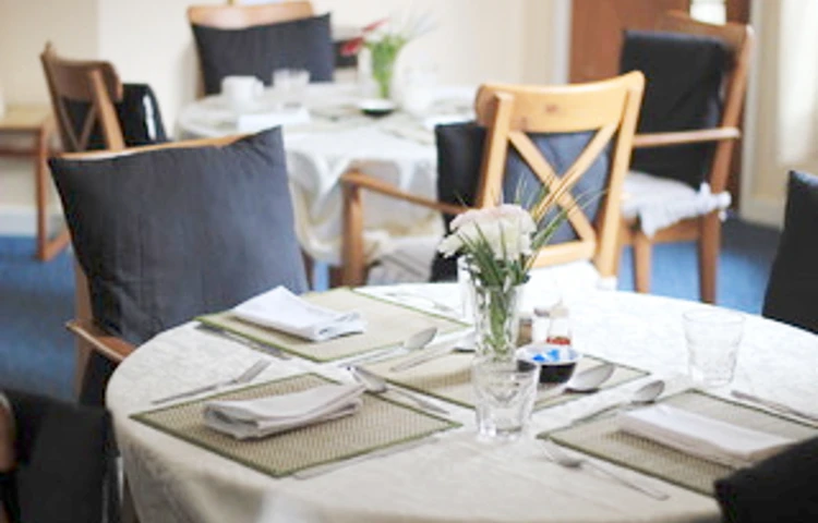 A close up view of a table set for dinner