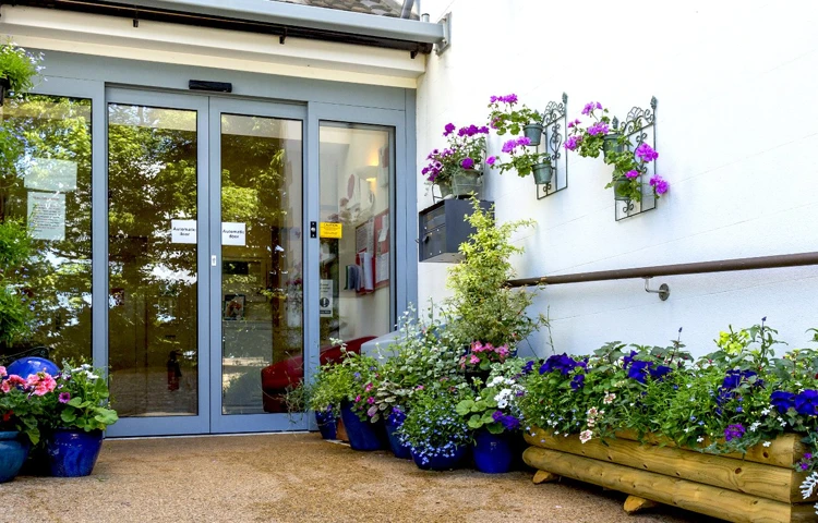 The entrance to Abbeyfield House, Bristol BS9 3AU