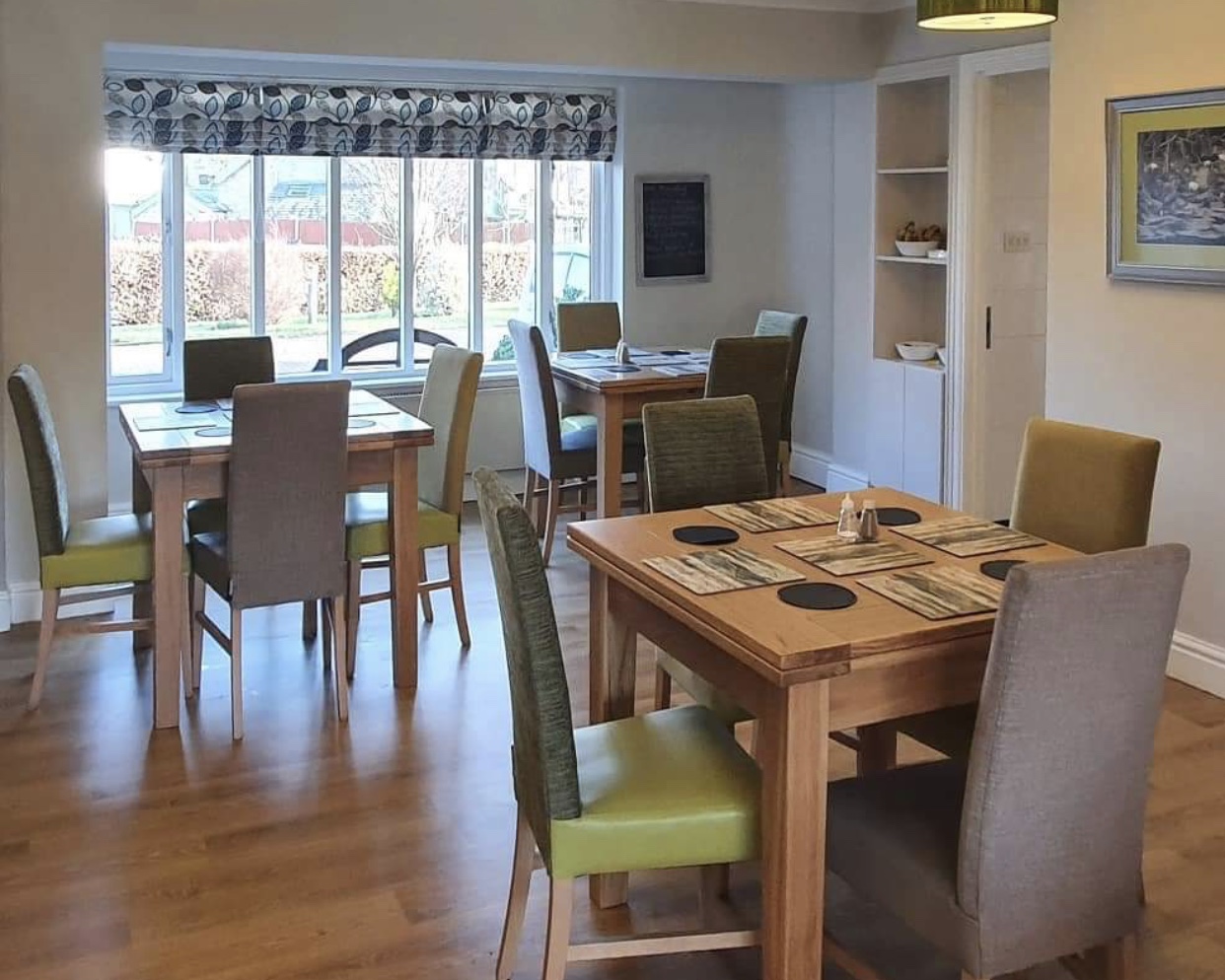 Seating in the dining room of Abbeyfield House, Garstang PR3 1PA.jpg